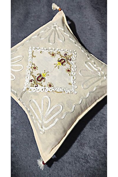 TUNCAY TEKSTİL 100% Natural Linen Cotton Throw Pillow Cover 40 X 40 2 Pcs