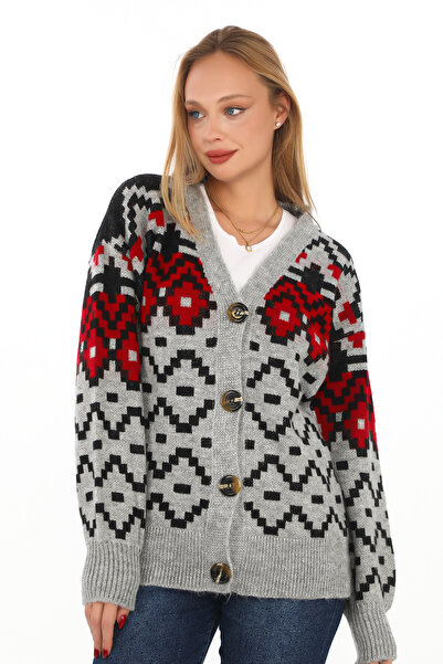 02Lady Fashion سترة محبوكة بأزرار