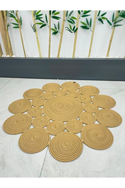 ADES HOME DESİGN Jüt,Yuvarlak Halı, Salon, Mutfak, Yatak Odası, Kilim, Banyo ...