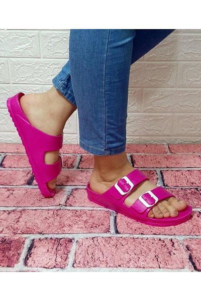 Hammer Jack Hammerjack 234 Fuchsia Pink Double Buckle Pool Beach Daily Slippers