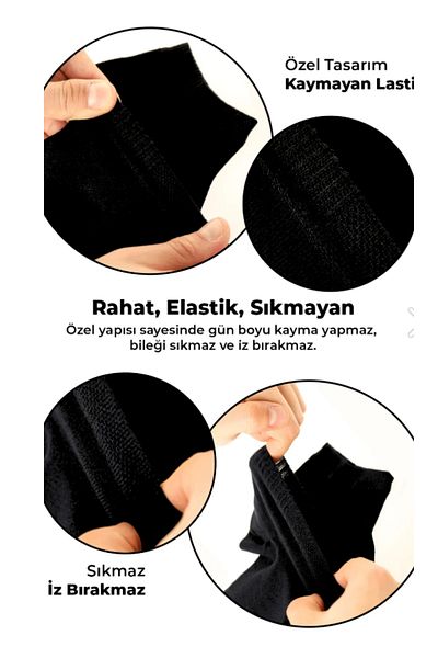 socksbox Bamboo Men's Seamless Short Socks Premium Non-Squeeze Rubber/8 Pairs /40-44