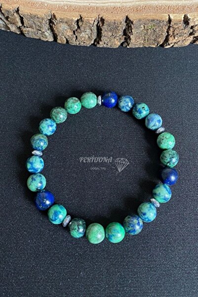 Zodyak Doğal Taş Azurit Taşı Doğal Taş Bileklik Mutluluk Migren
