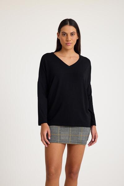 COTENCONCEPT V-Neck Bat Sleeve Basic Knitwear Sweater