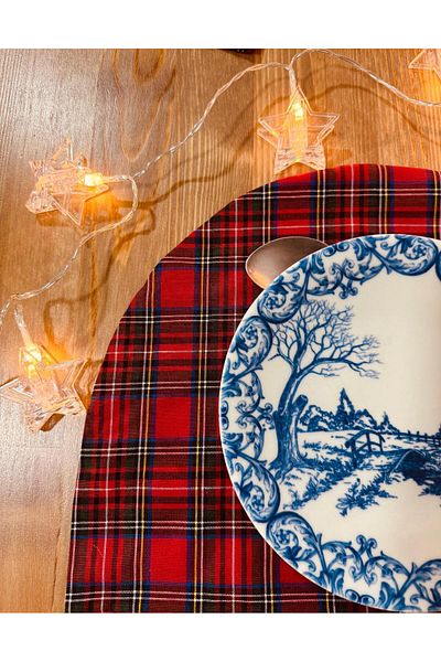 White Alamode 40X38 Rustic Plaid American Service - Set of 4