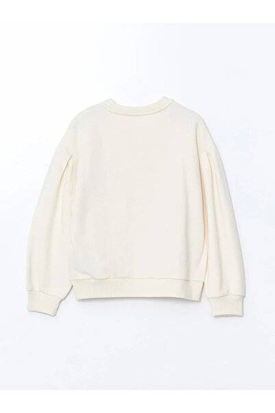 LC Waikiki Lcw Kids Girls Ecru Sweatshirt & Leggings - Crew Neck t t