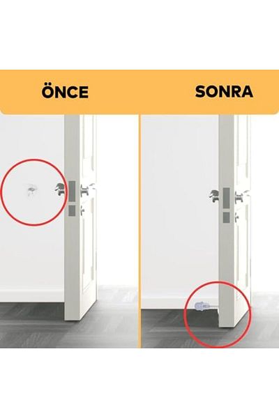 STOREMAX Ntwork Door Stopper White 8 cm Metal Door Buffer Stopper Holder Door Stopper with Silicone 5 Pieces