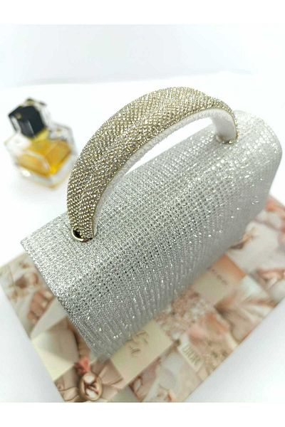 By EDUU Ασημί Glitter μοτίβο λουράκι και τσάντα