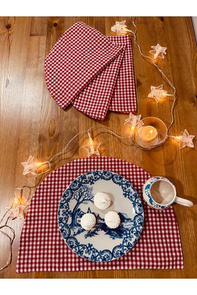 White Alamode 4-Piece Checkered Spring American Service - 40X38