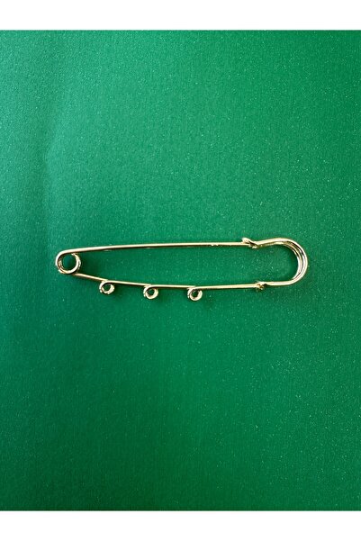LİVZA BİJUTERİ 1 Adet - 8 Cm 3 Halkalı Iskoç Iğnesi, gold  Renk, Çengelli Iğne