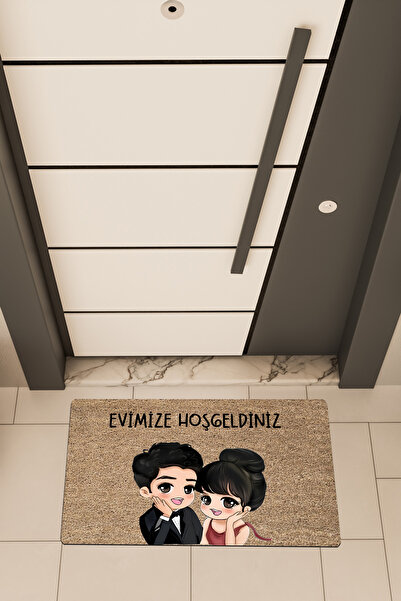 Dormot Covoraș de ușă cu tematică dublă, maro, imprimat digital de înaltă cal...