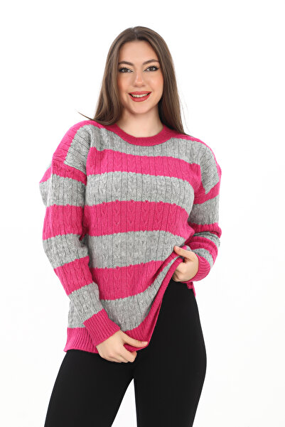 02Lady Fashion Πλεκτό πουλόβερ με μαλακή υφή με πλεκτή λεπτομέρεια