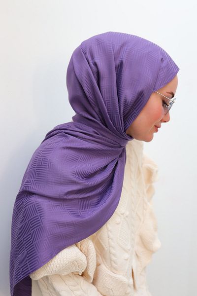 Silk Home Labyrinth Pattern Jacquard Deluxe Shawl - Lilac