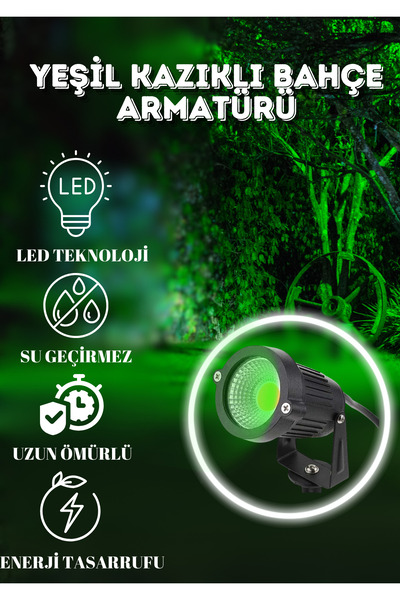 Voxify Yeşil Renk Bahçe Veranda Yol Projektörü, Taş Yol Aydınlatma Çim Aydınl...