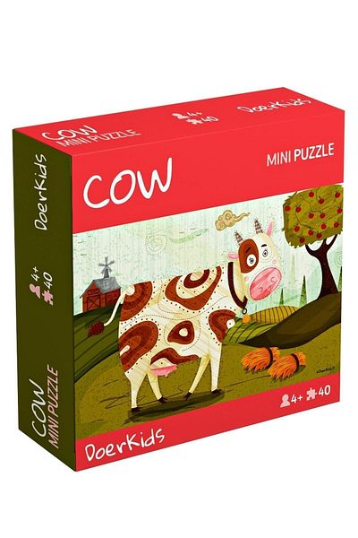 DoerKids Farm Cute Cow Mini Puzzle | 40 Pieces | 4 Years Old