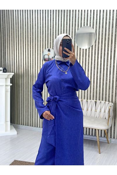 Moda Krash Sofia Linen Lace-Up Skirt Suit