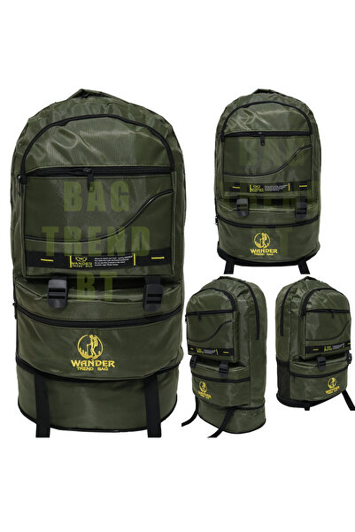 Bag Trend BT حقيبة ظهر Mountaineer، مبطنة، حجم 60 لترًا، حقيبة تخييم، (أخضر)