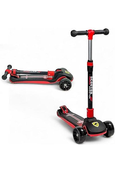 ALBADER Balance Scooter 3 Wheels Foldable Kick Scooter, 4 Adjustable Heights, Mamual Scooter 3+