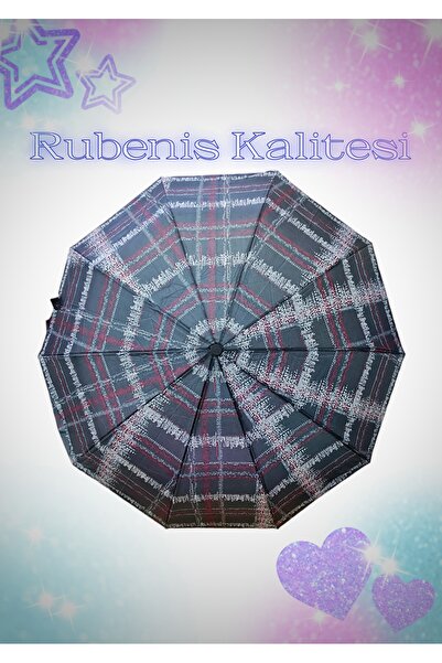 Rubenis 10 Telli 3 Kırmalı Otomatik Açılır Yağmur Şemsiyesi