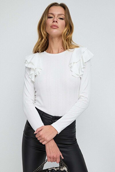 No Matter What Ärmellose Rüschenbluse aus türkischem Stoff