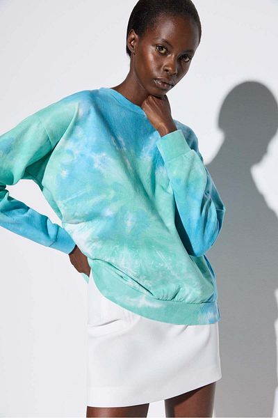 No Matter What Oversized Batik Effect Sweatshirt