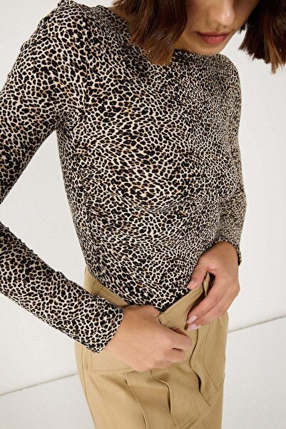 No Matter What Langärmelige Bluse mit Leopardenmuster