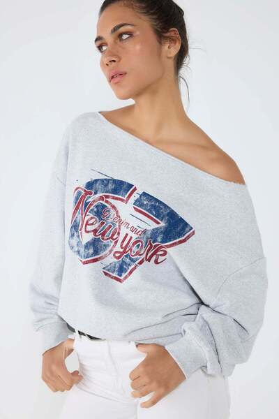 No Matter What Graues Sweatshirt mit NY-Print