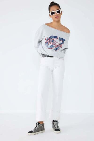 No Matter What Graues Sweatshirt mit NY-Print