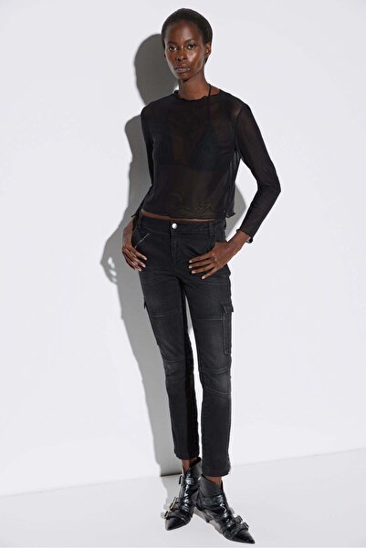 No Matter What Tüllbluse mit Fahrradkragen