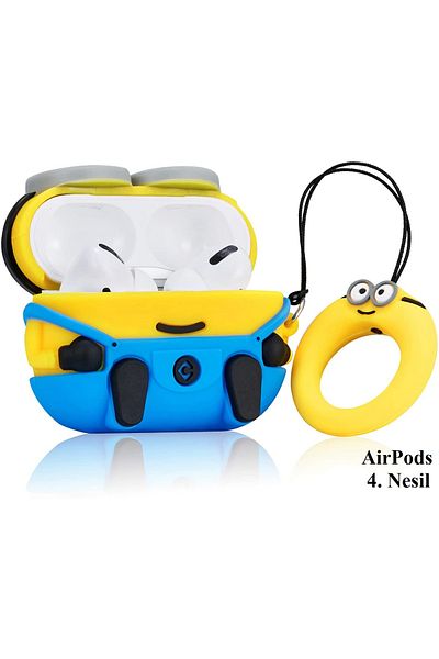 Blackmark 4. Generation Compatible Cute Minion Patterned Anti-Shock Headphone Protection Case
