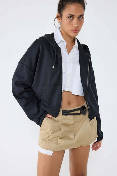 No Matter What Soft-Touch Zip-Up Crop Sweatshirt
