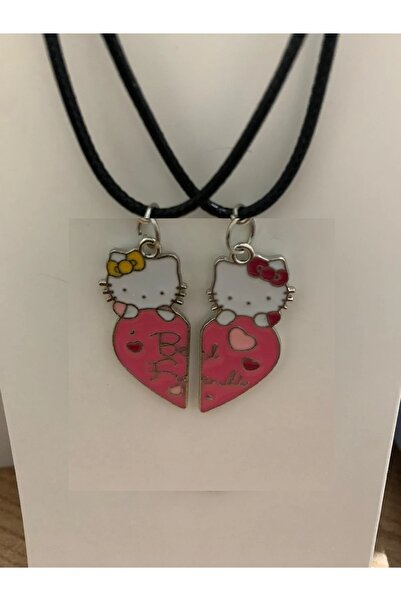 İYİ MODA 2 Adet Hello Kitty Best Friends Bff Ipli Ikili Kolye Arkadaşlık Kolyesi