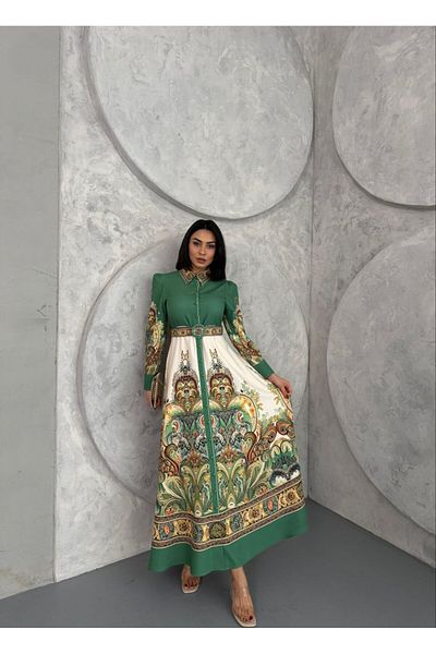 WellWay Rochie Atlas Fabric (INCLUSIV CUREA) - verde