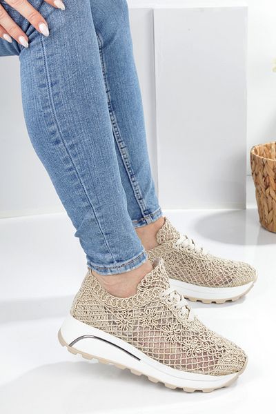 Hanımsoller Knitted Lace-Up Dream Women's Shoes