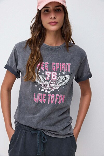 No Matter What Bedrucktes, gewaschenes Oversize-T-Shirt