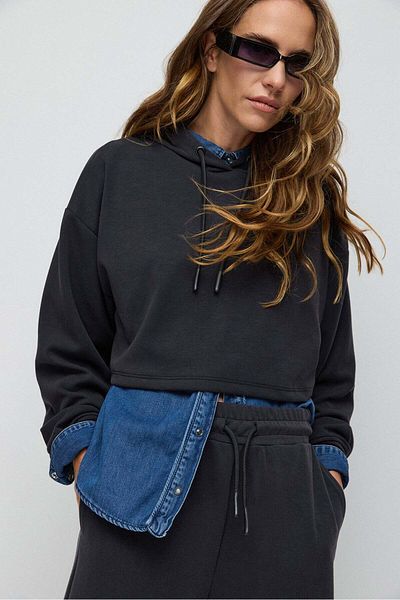 No Matter What Soft-Touch Hooded Crop Sweatshirt