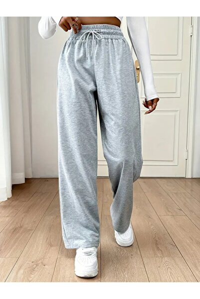 CAONNES Ελαστικό και άνετο γκρι φαρδύ παντελόνι φόρμας - Ποιότητα ŞAH MODA