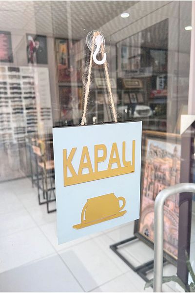 Mars Wooden Mirror Plexi Open Closed Coffee, Cafe, Coffee Direction Sign Store Door Direction