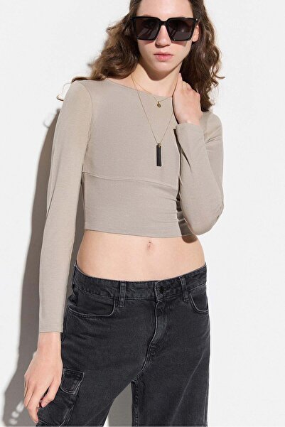 No Matter What Langärmelige Crop-Bluse