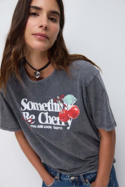 No Matter What Bedrucktes, verwaschenes Oversize-T-Shirt