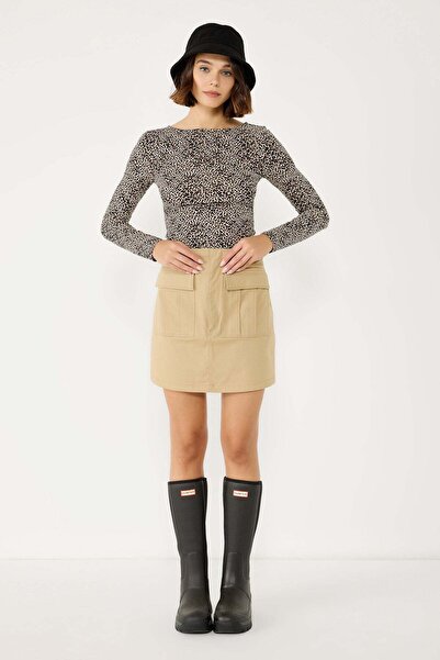 No Matter What Langärmelige Bluse mit Leopardenmuster