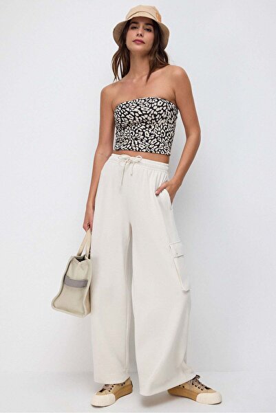 No Matter What Leopardenmuster-Bandeau-Top