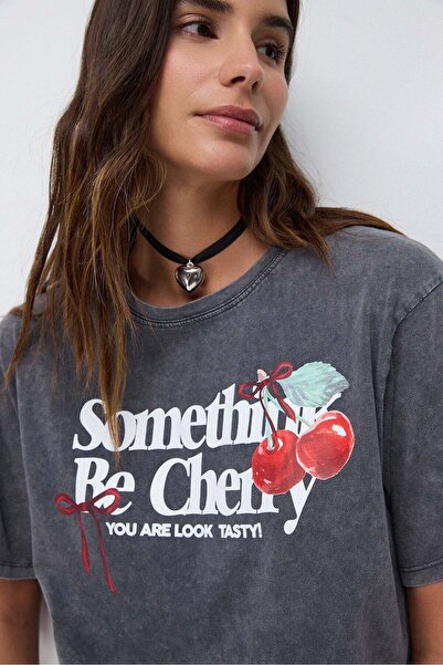 No Matter What Bedrucktes, verwaschenes Oversize-T-Shirt