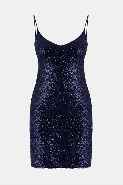 No Matter What Strappy Sequin Mini Dress