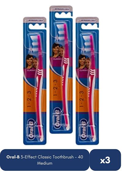 Oral-B 3-Effect Classic Toothbrush - 40 Medium x 3