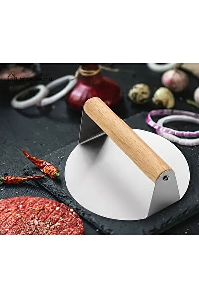 AYZ HORECA Yuvarlak Smash Burger Presi , 14 cm , 3 mm , Paslanmaz Çelik Burge...
