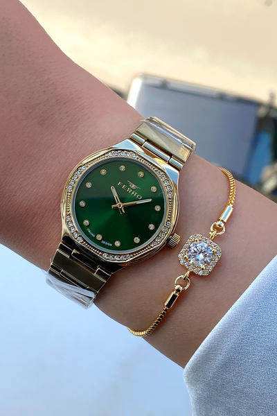 FERRO Orijinal 2 Yıl Garantili Su Geçirmez Paslanmaz Çelik Kordon Kadın Kol Saati