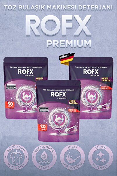 ROFX بريميوم الكل في 1 150 مسحوق غسيل لغسالة الأطباق 3000 جرام.