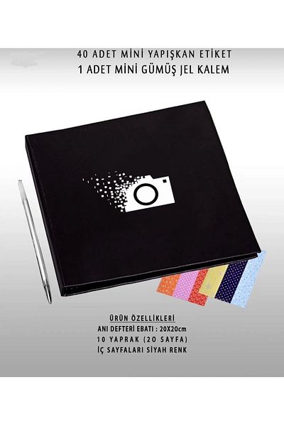 Serita Black Design Yourself Memory Book and Photo Album with White Pen