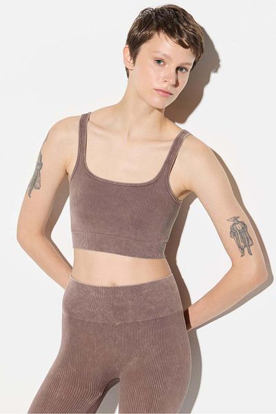 No Matter What Thin Strap Sports Bra - Coffee