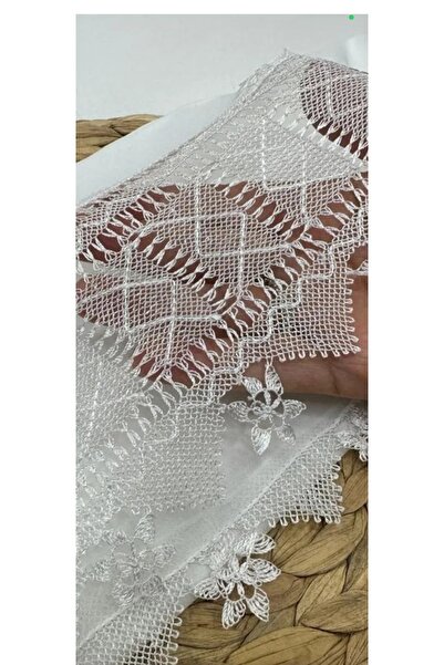 NUMİSTORE İğne oyası beyaz renk Arnavut oyması modeli namaz örtüsü